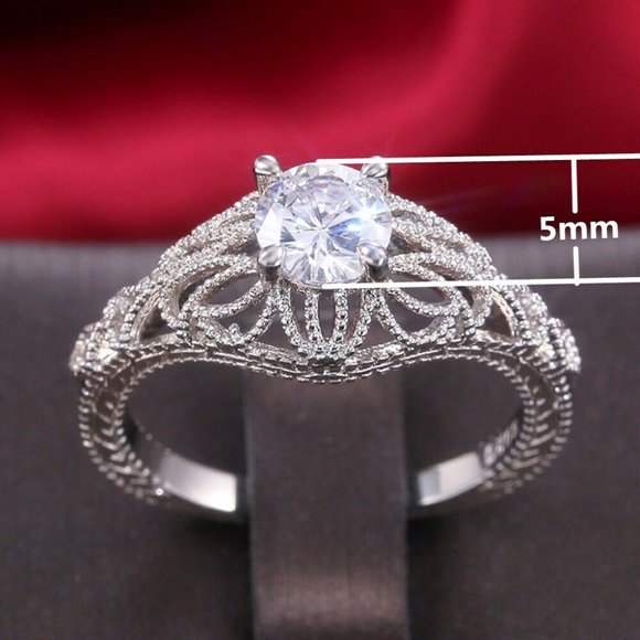 New 925 Silver Wedding White Sapphire Ring - Picture 7 of 7